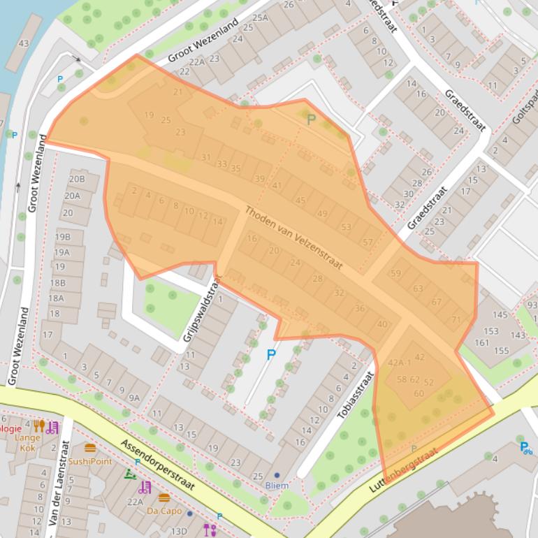 Kaart van postcodegebied 8011ET.