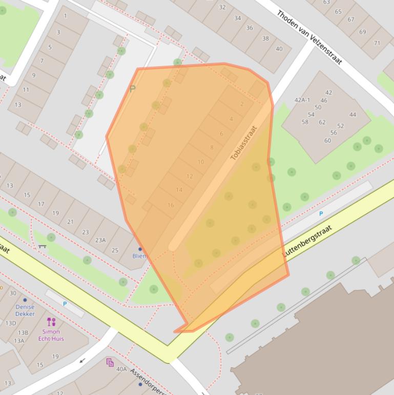 Kaart van postcodegebied 8011EW.