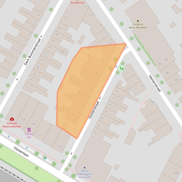 Kaart van postcodegebied 8011GM.