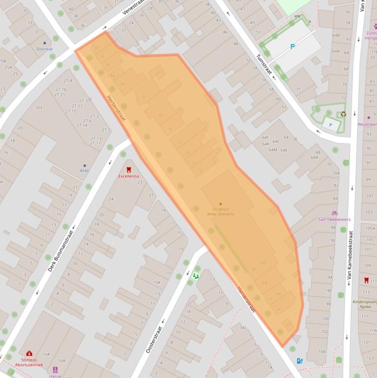 Kaart van postcodegebied 8011GT.