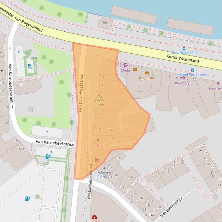 Kaart van postcodegebied 8011JA.