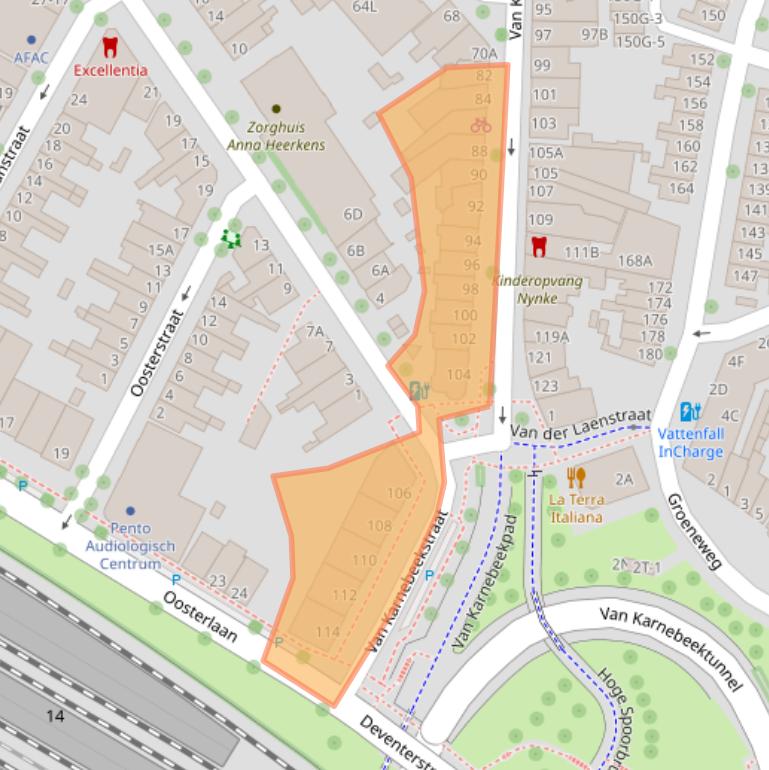 Kaart van postcodegebied 8011JL.