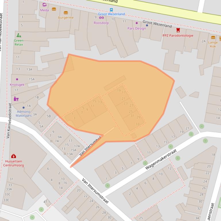 Kaart van postcodegebied 8011JM.