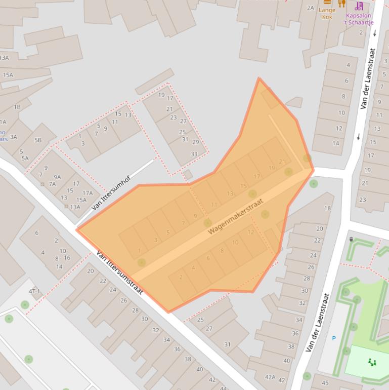 Kaart van postcodegebied 8011JR.