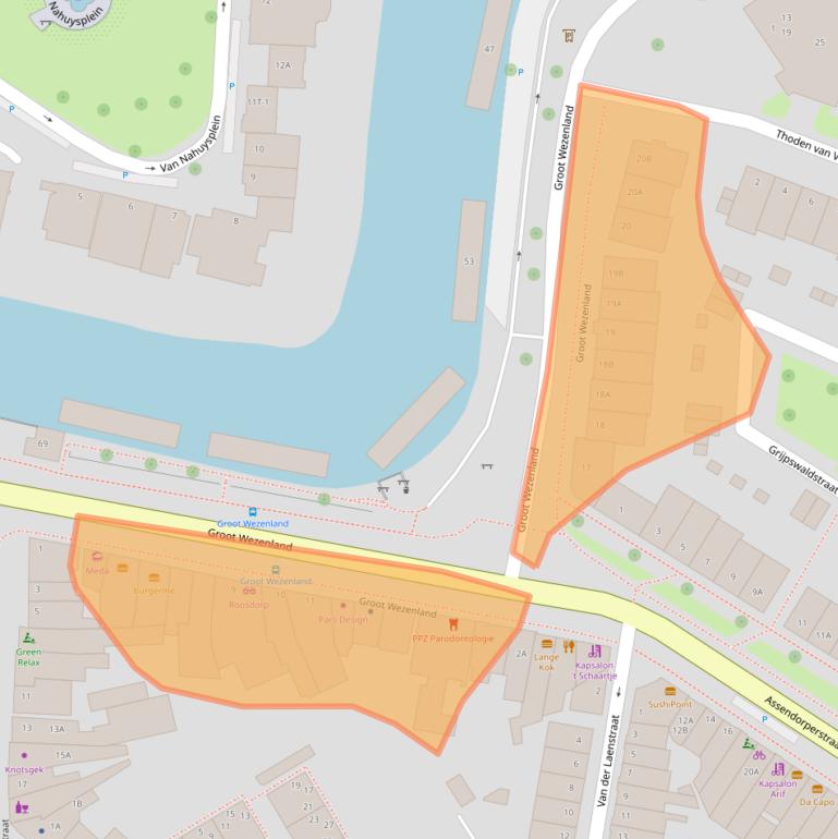 Kaart van postcodegebied 8011JV.