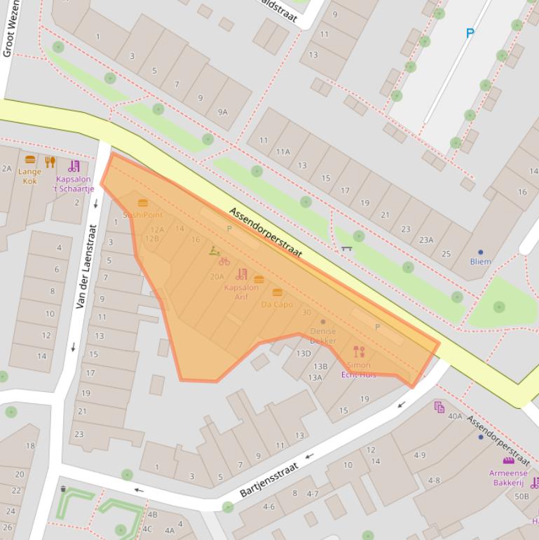 Kaart van postcodegebied 8011KB.