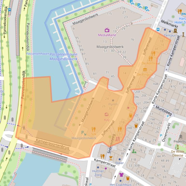 Kaart van postcodegebied 8011LE.