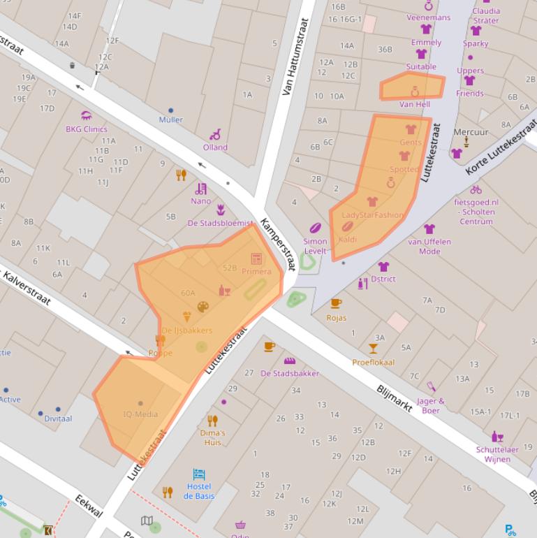 Kaart van postcodegebied 8011LS.