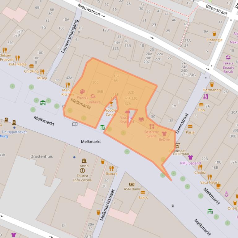 Kaart van postcodegebied 8011MD.