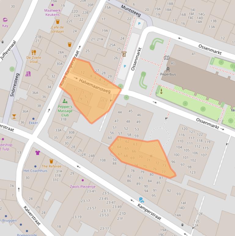 Kaart van postcodegebied 8011MX.