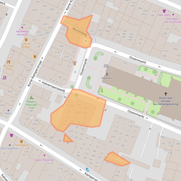 Kaart van postcodegebied 8011MZ.