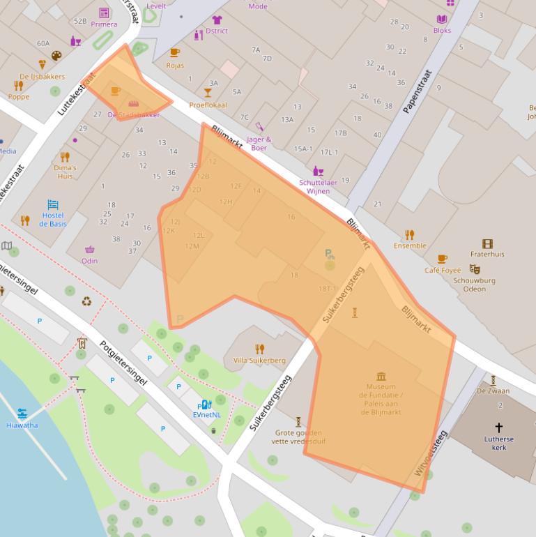 Kaart van postcodegebied 8011NE.