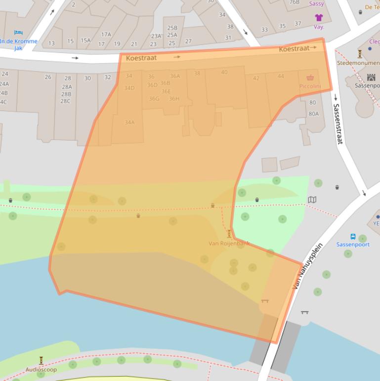 Kaart van postcodegebied 8011NM.