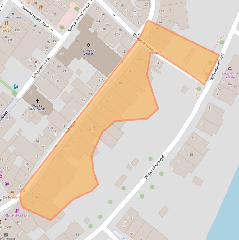 Kaart van postcodegebied 8011NT.