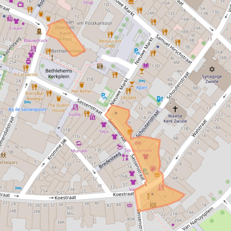 Kaart van postcodegebied 8011PB.