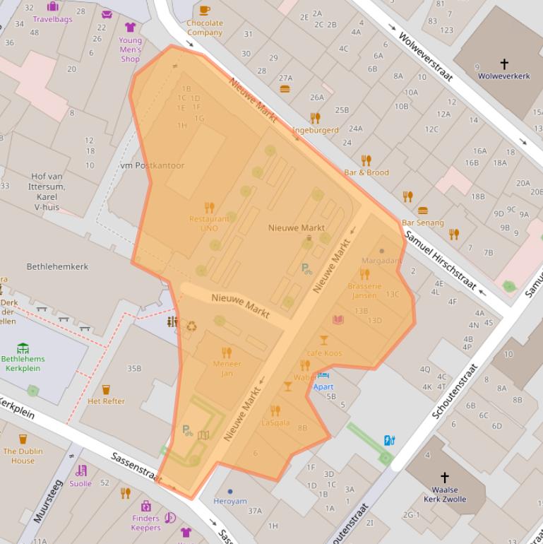 Kaart van postcodegebied 8011PE.