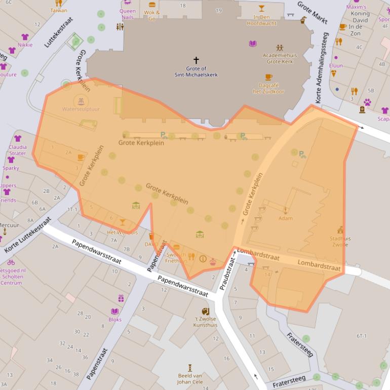 Kaart van postcodegebied 8011PK.