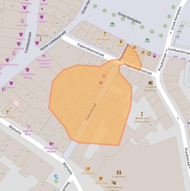 Kaart van postcodegebied 8011PL.