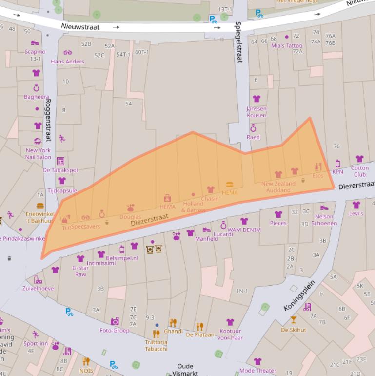 Kaart van postcodegebied 8011RA.