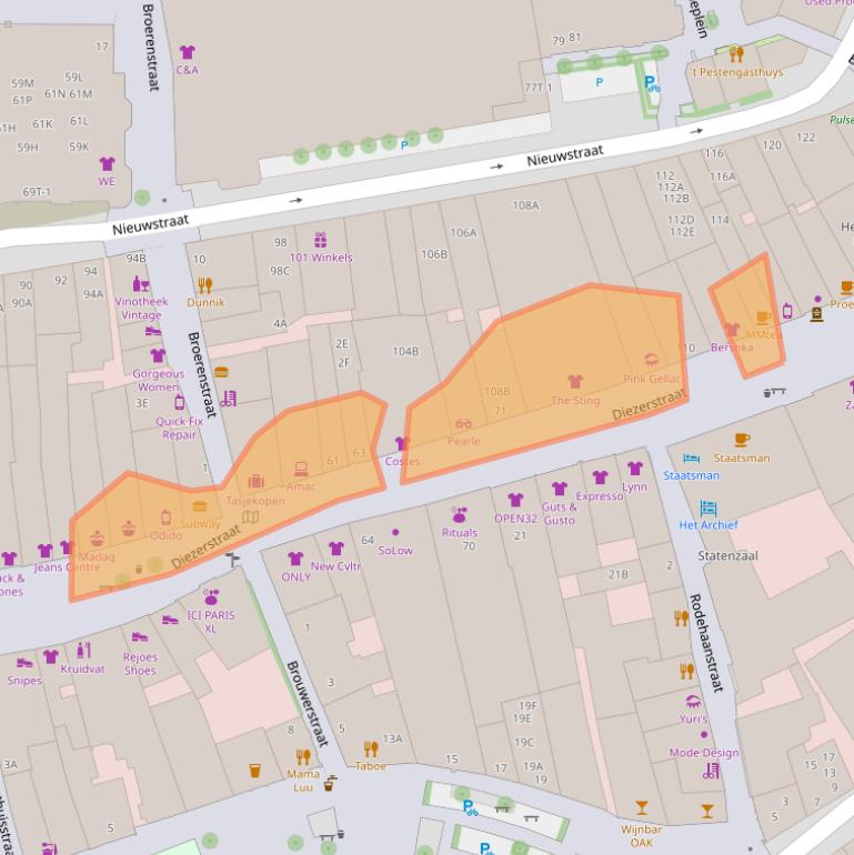 Kaart van postcodegebied 8011RC.
