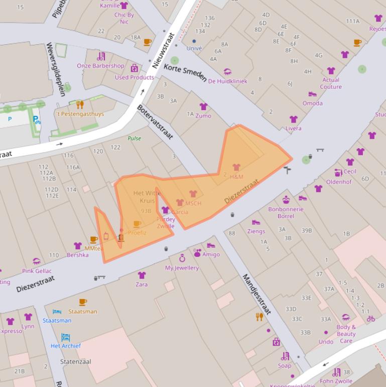Kaart van postcodegebied 8011RD.
