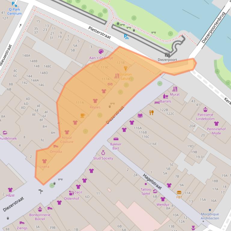 Kaart van postcodegebied 8011RE.