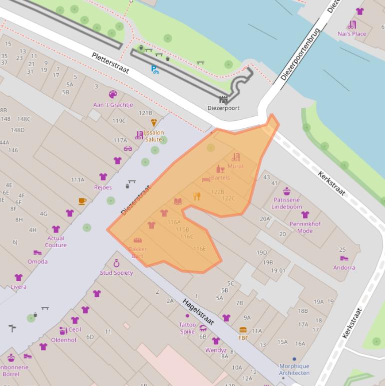 Kaart van postcodegebied 8011RL.