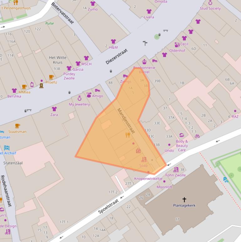 Kaart van postcodegebied 8011RM.