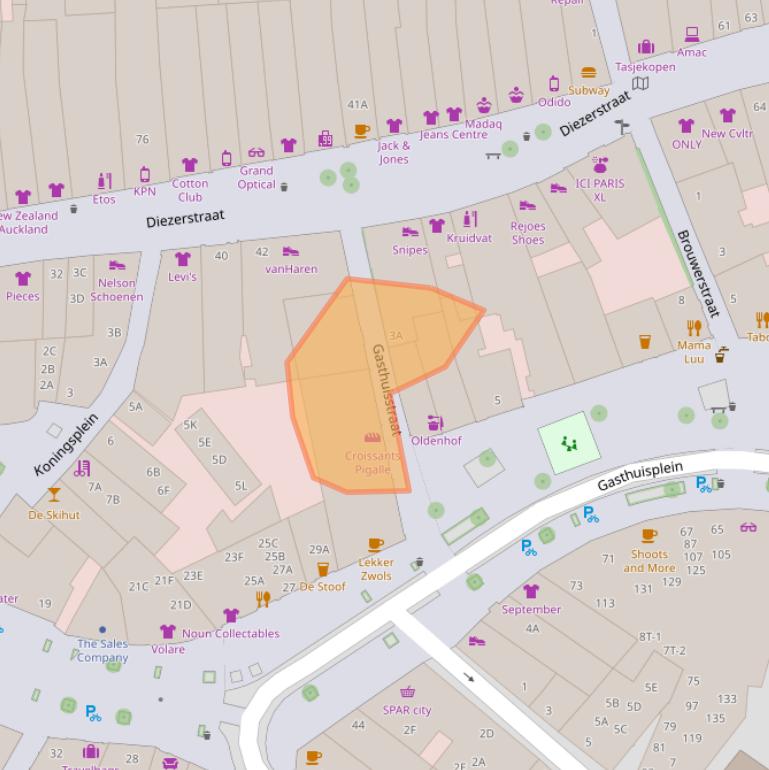 Kaart van postcodegebied 8011RP.