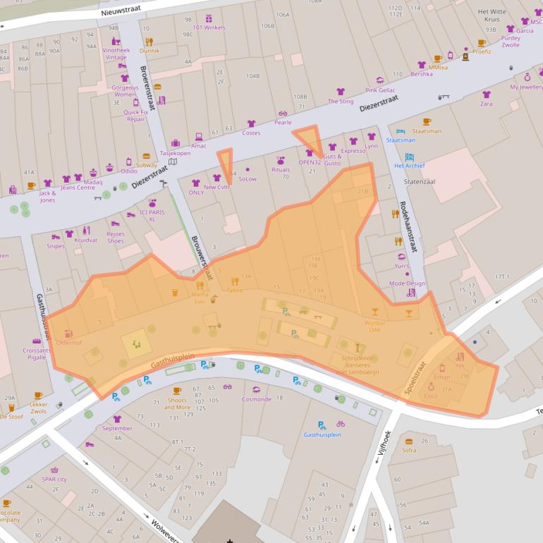 Kaart van postcodegebied 8011SB.