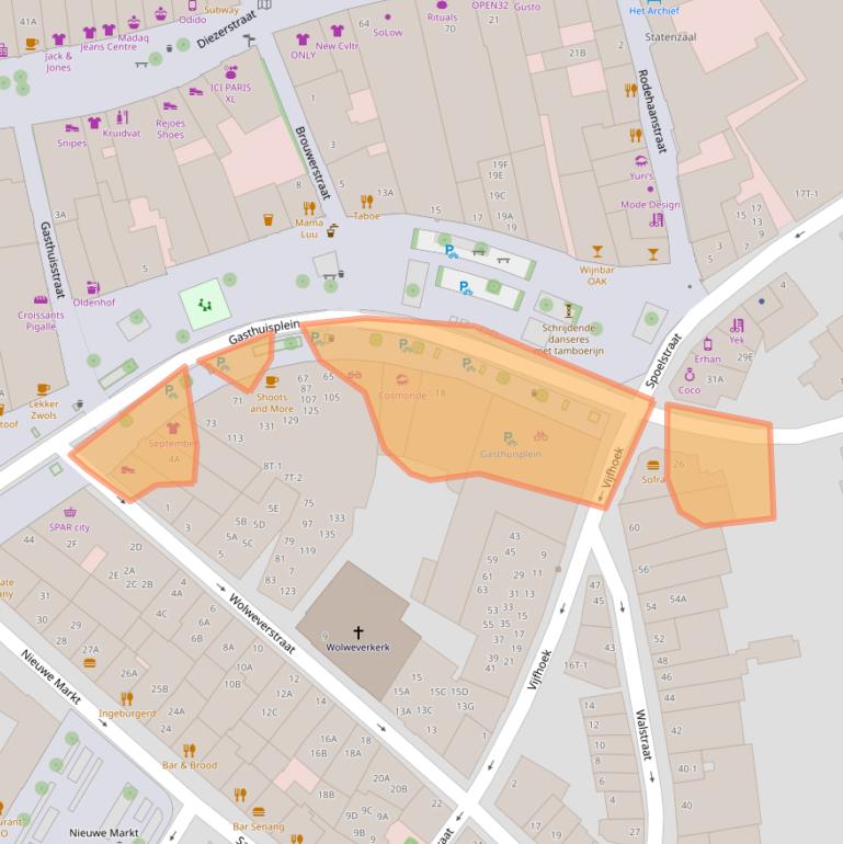 Kaart van postcodegebied 8011SC.