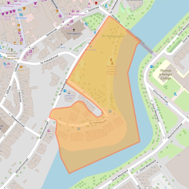 Kaart van postcodegebied 8011SG.