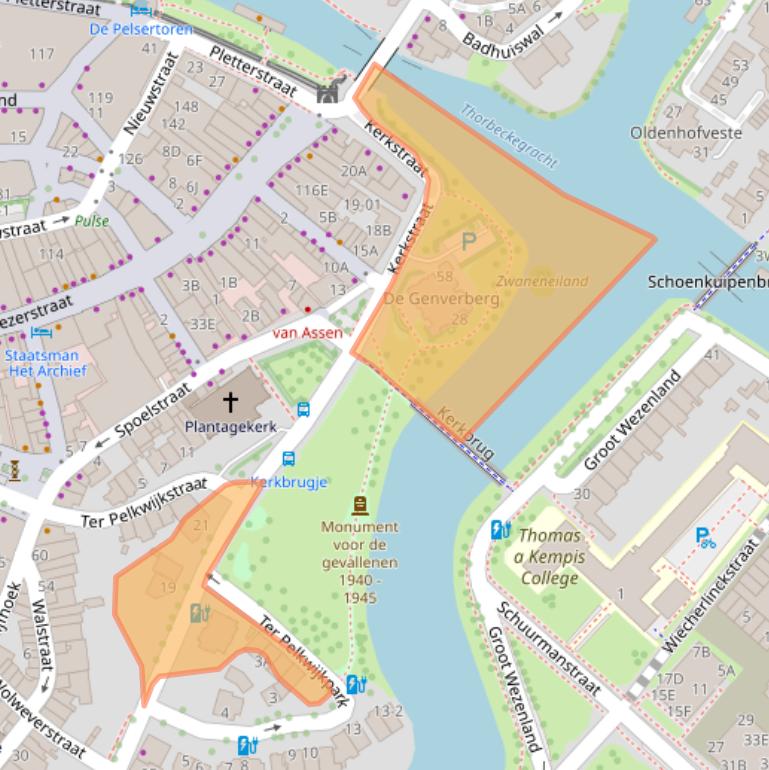 Kaart van postcodegebied 8011SH.
