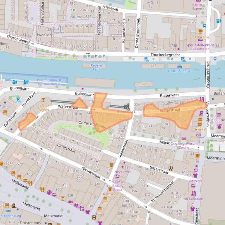 Kaart van postcodegebied 8011SX.