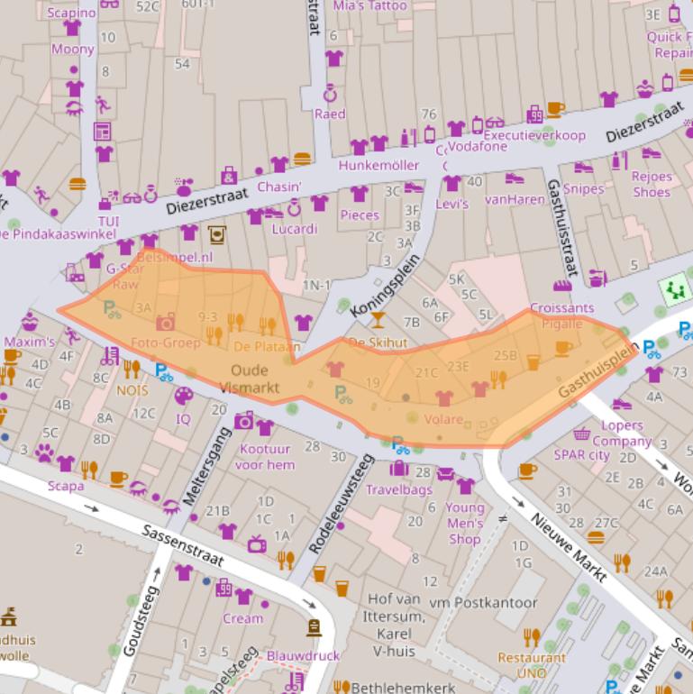 Kaart van postcodegebied 8011TA.