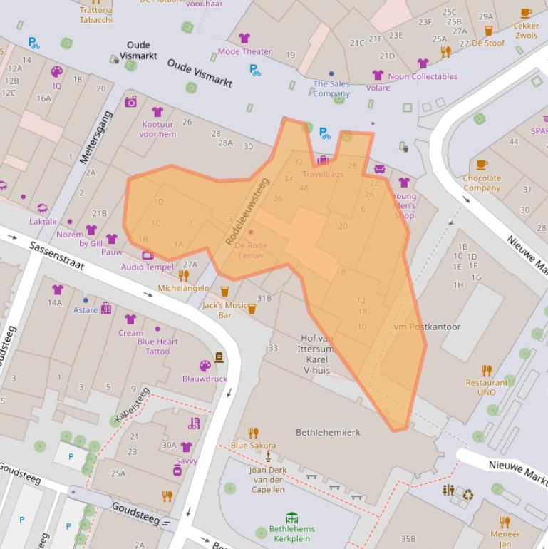 Kaart van postcodegebied 8011TC.