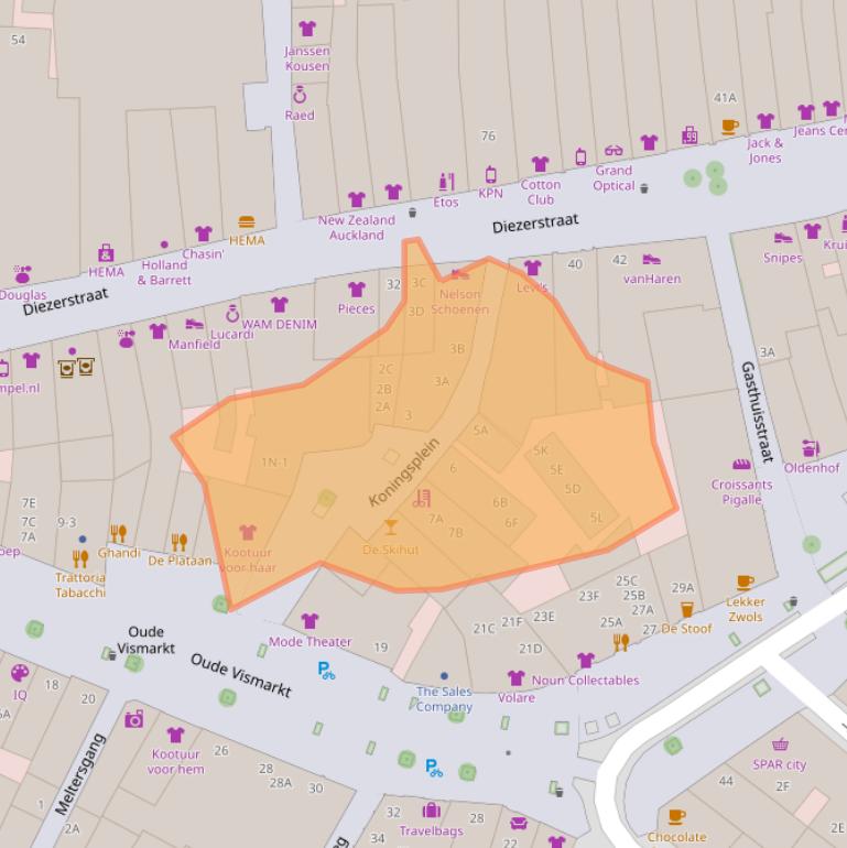 Kaart van postcodegebied 8011TD.