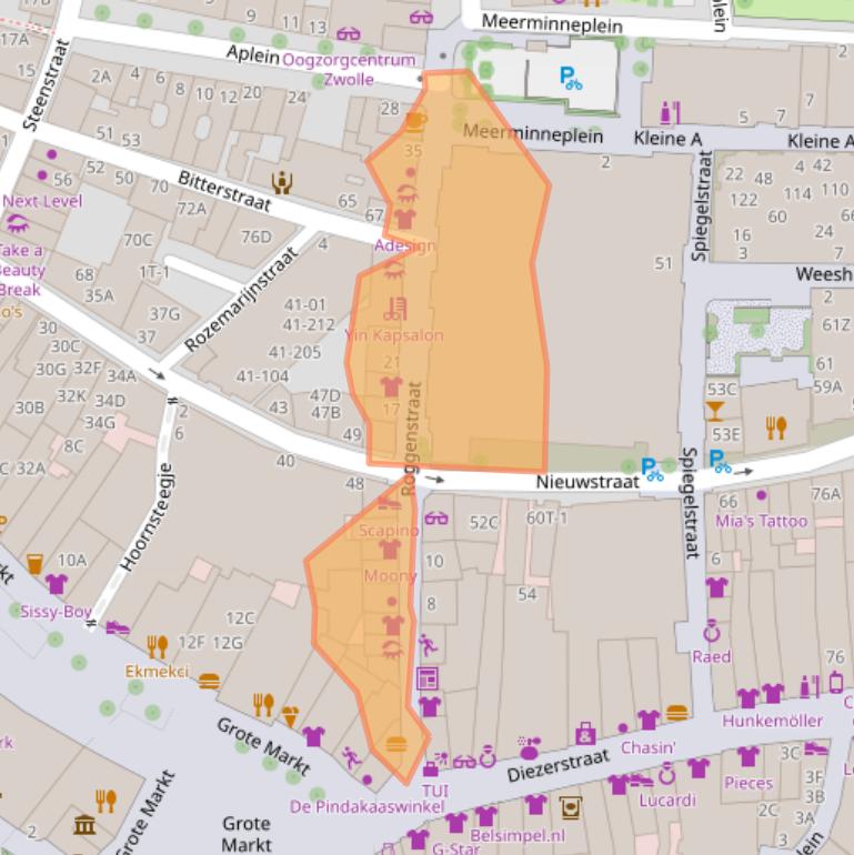 Kaart van postcodegebied 8011TE.