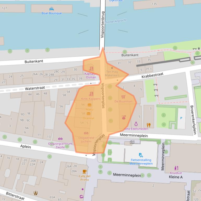 Kaart van postcodegebied 8011TH.