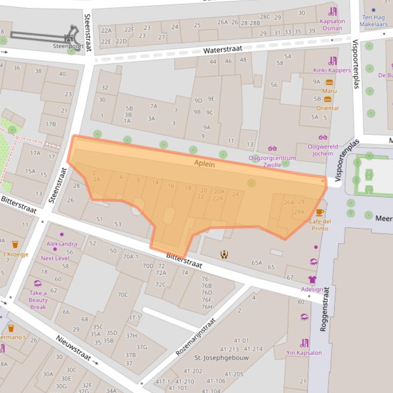 Kaart van postcodegebied 8011TK.