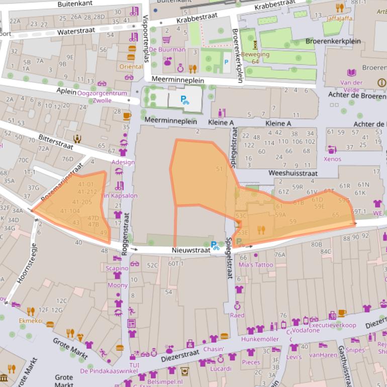 Kaart van postcodegebied 8011TM.
