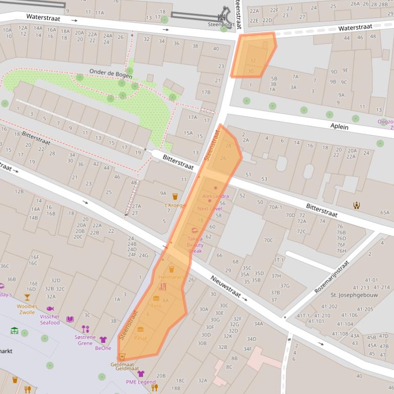 Kaart van postcodegebied 8011TV.