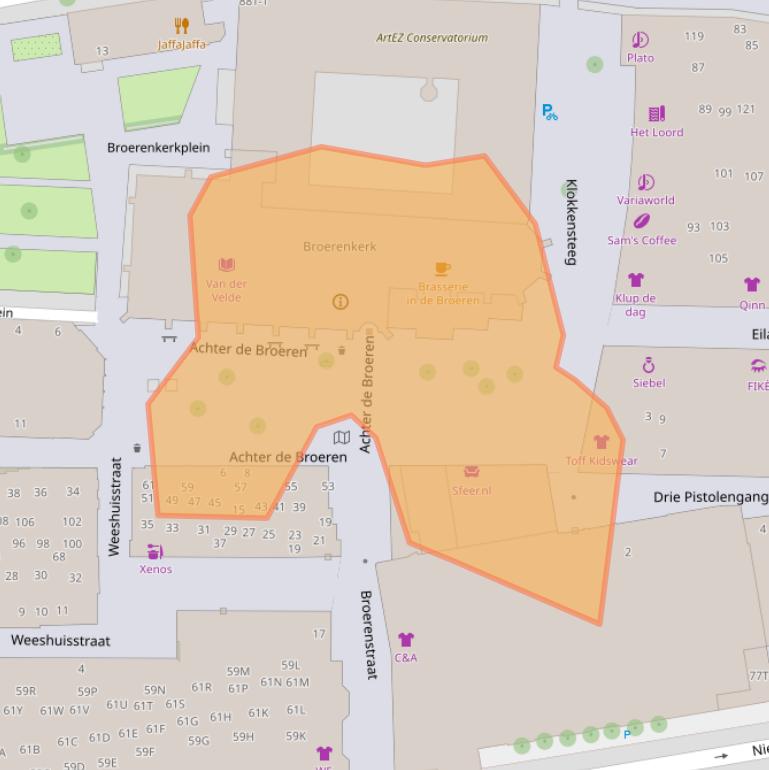 Kaart van postcodegebied 8011VA.