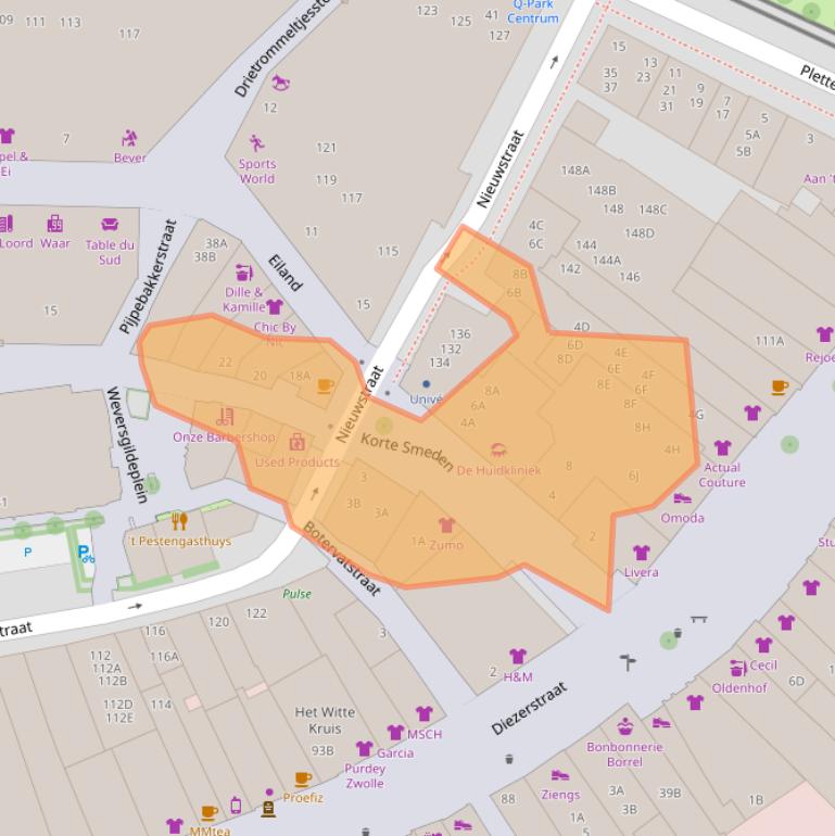 Kaart van postcodegebied 8011VC.