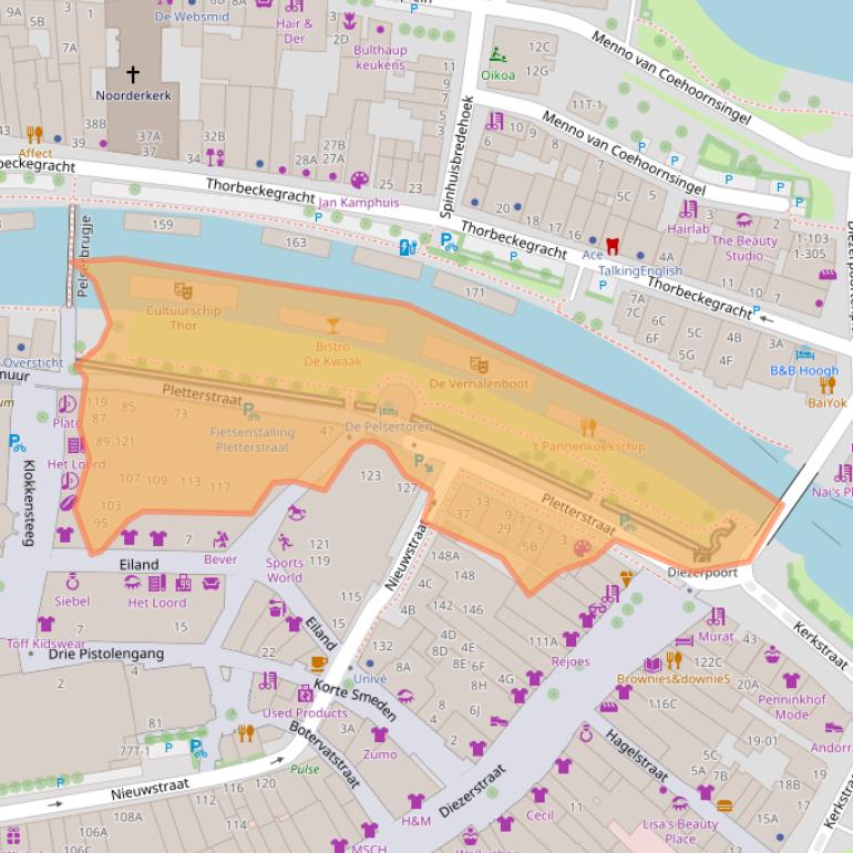 Kaart van postcodegebied 8011VG.