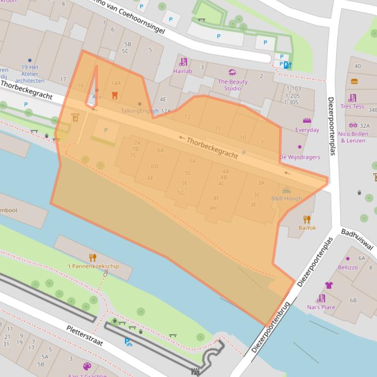 Kaart van postcodegebied 8011VL.