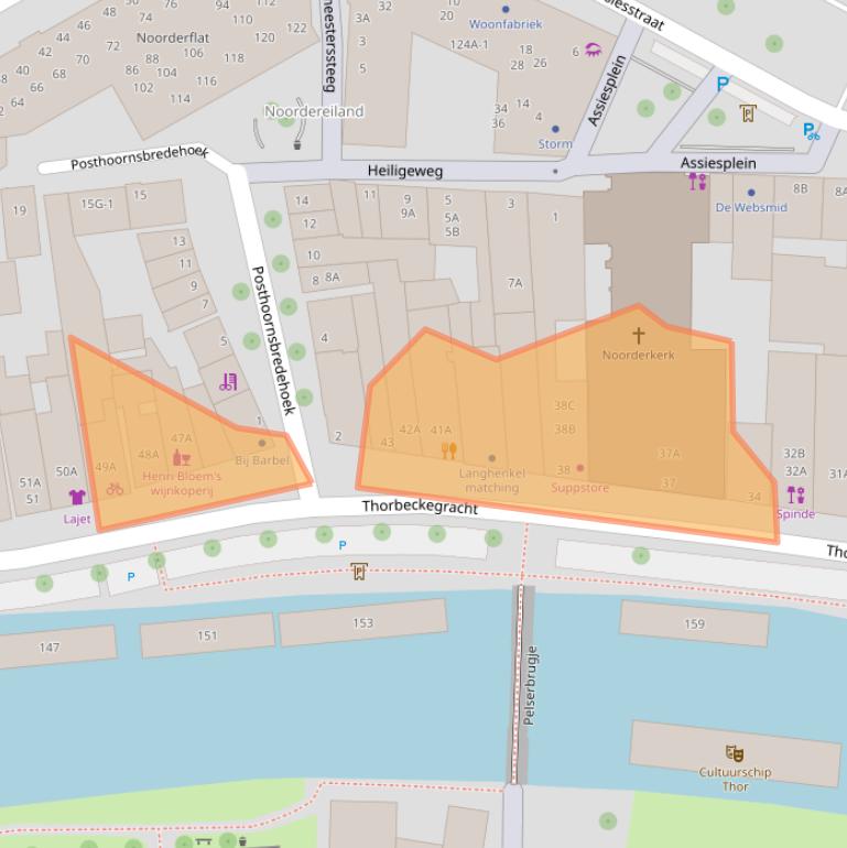 Kaart van postcodegebied 8011VN.