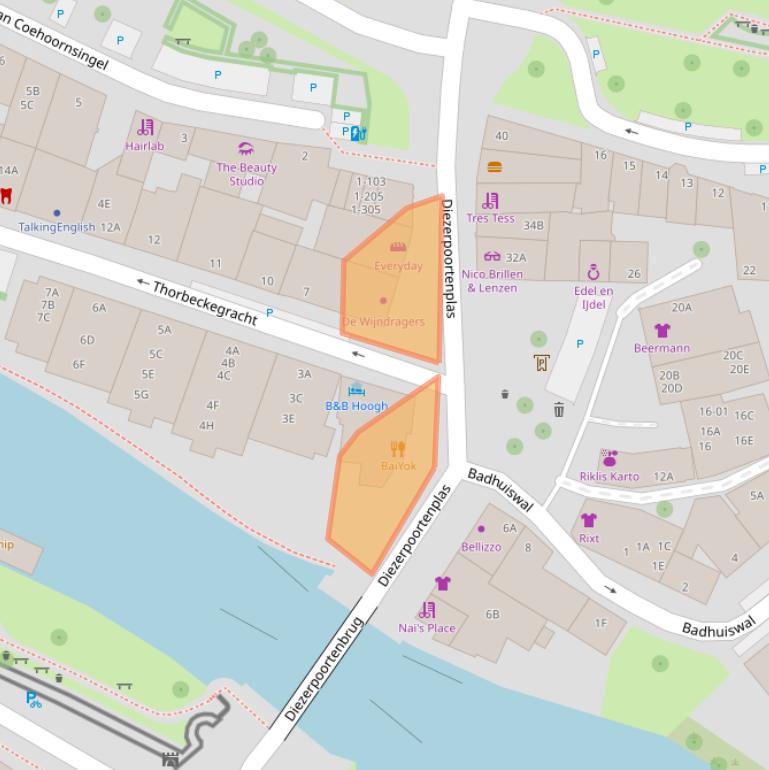 Kaart van postcodegebied 8011VV.