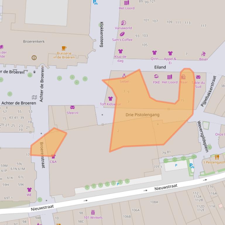 Kaart van postcodegebied 8011XH.