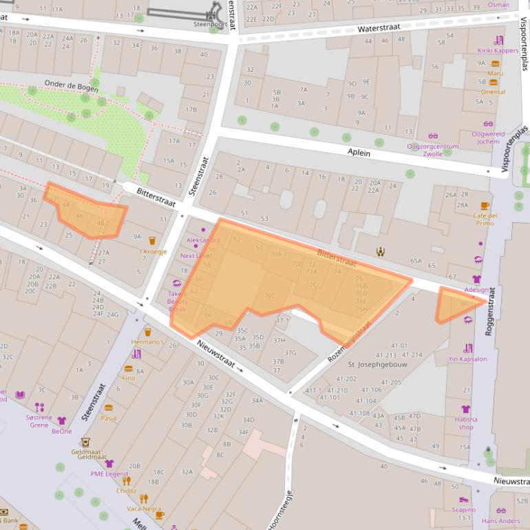 Kaart van postcodegebied 8011XM.